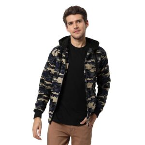 Men's Camouflage Regular Fit Cotton Jacket For Winter Wear | Hooded Collar | Full Sleeve | Zipper | Casual Jacket For Men | Western Stylish Jacket For Men