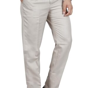 Men's Solid Formal Regular Fit Wrinkle Free PolyViscose Trousers