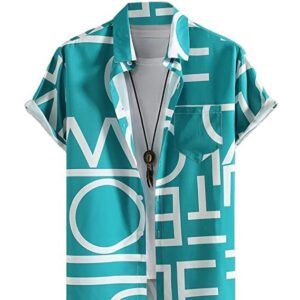 Men's Cotton Blend Printed Stitched Half Sleeve Regular Fit Shirt