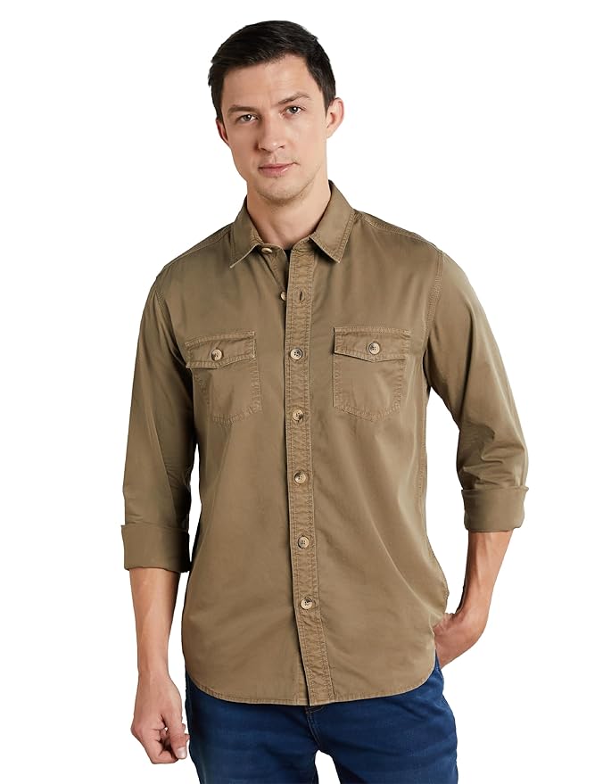 Men's Casual Washed Cotton Shirt